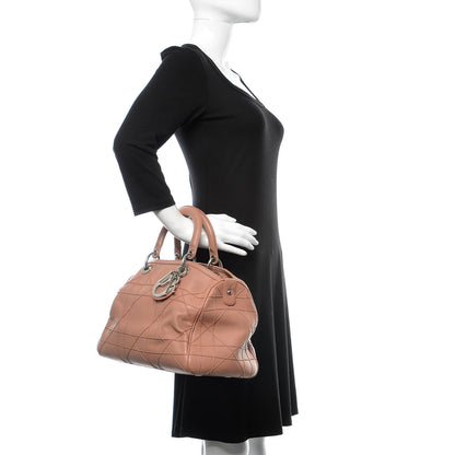 Christian Dior Lambskin Cannage Granville Polochon Bois de Rose 2 of 17