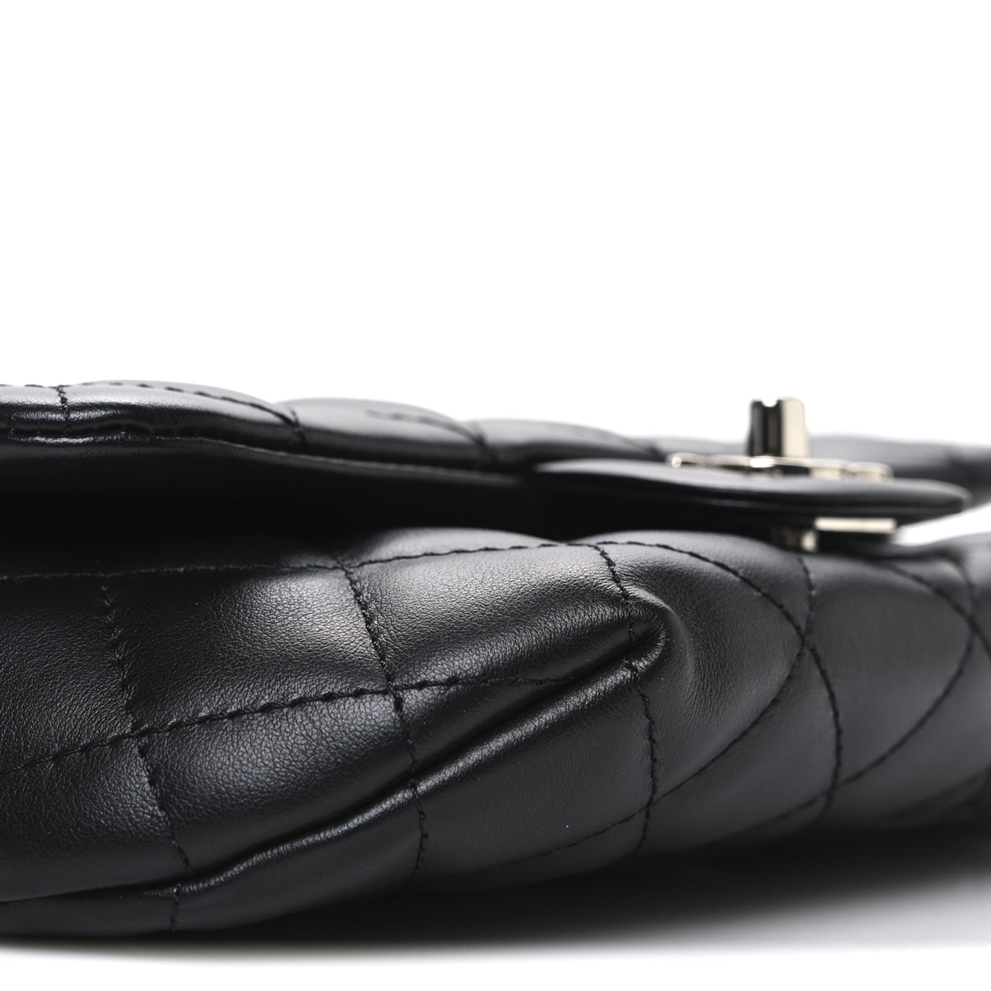 Calfskin Quilted CC Uniform Flap Belt Bag Black