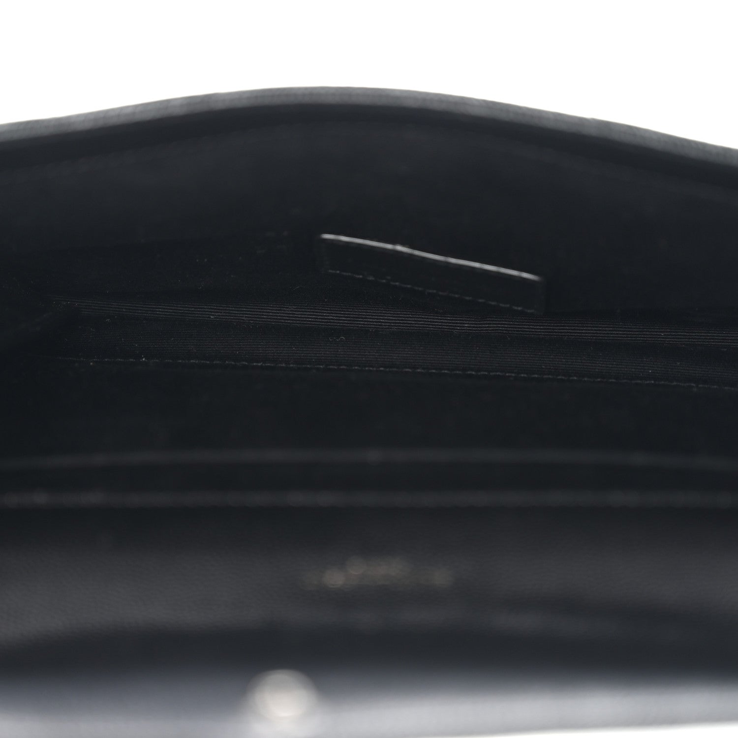 Saint Laurent Grain De Poudre Matelasse Chevron Monogram Monochrome Envelope Clutch Black 13 of 33