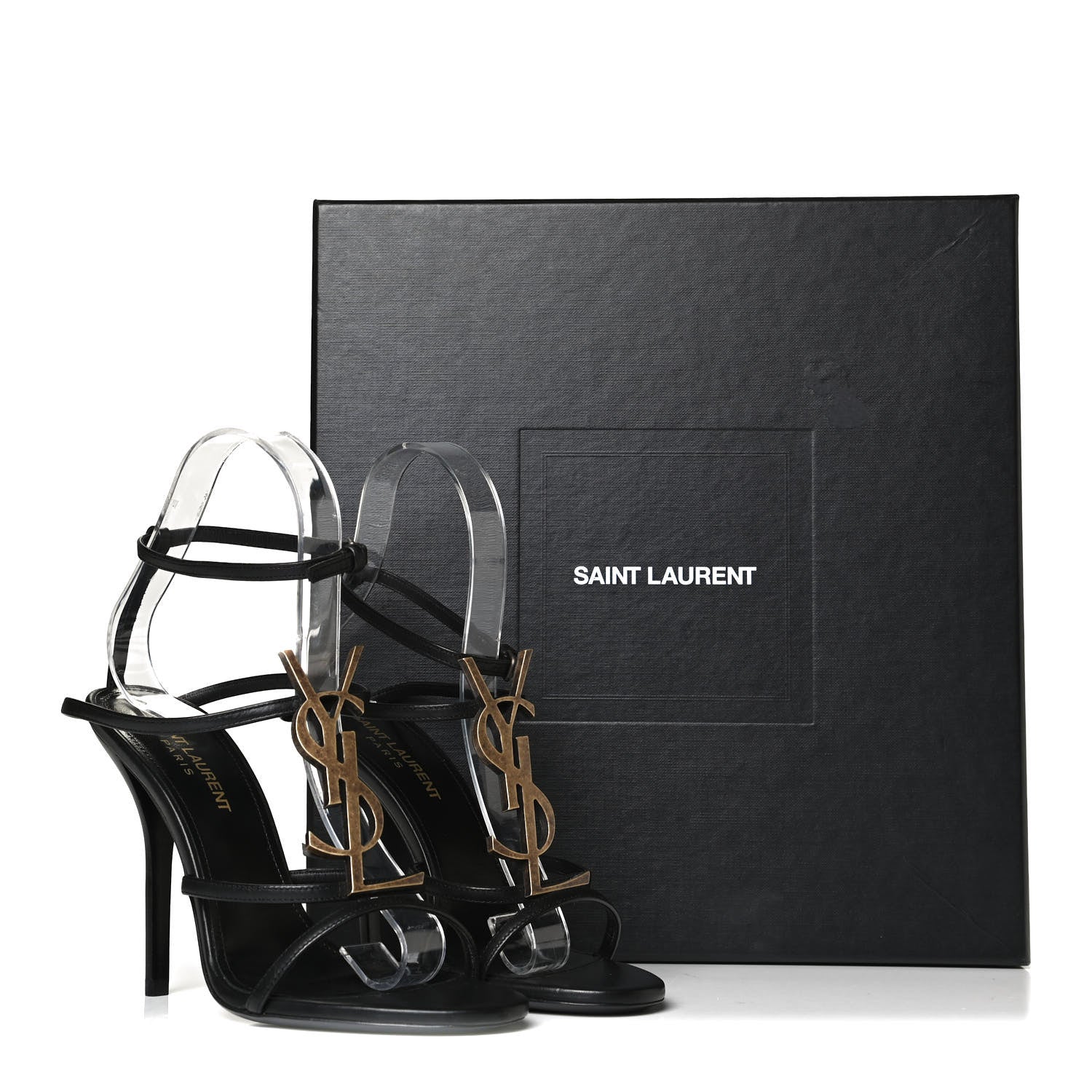 Saint Laurent Calfskin Cassandra 110 Sandals 35.5 Black 9 of 9