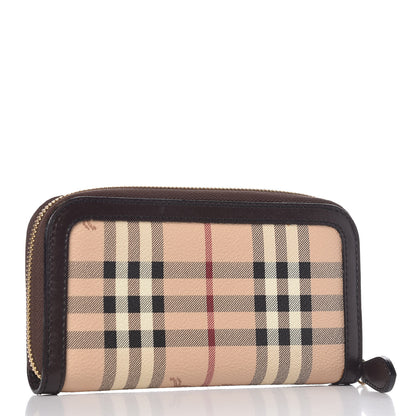 Burberry Haymarket Check Large Ziggy Zip Around Wallet Chocolate 3 of 9