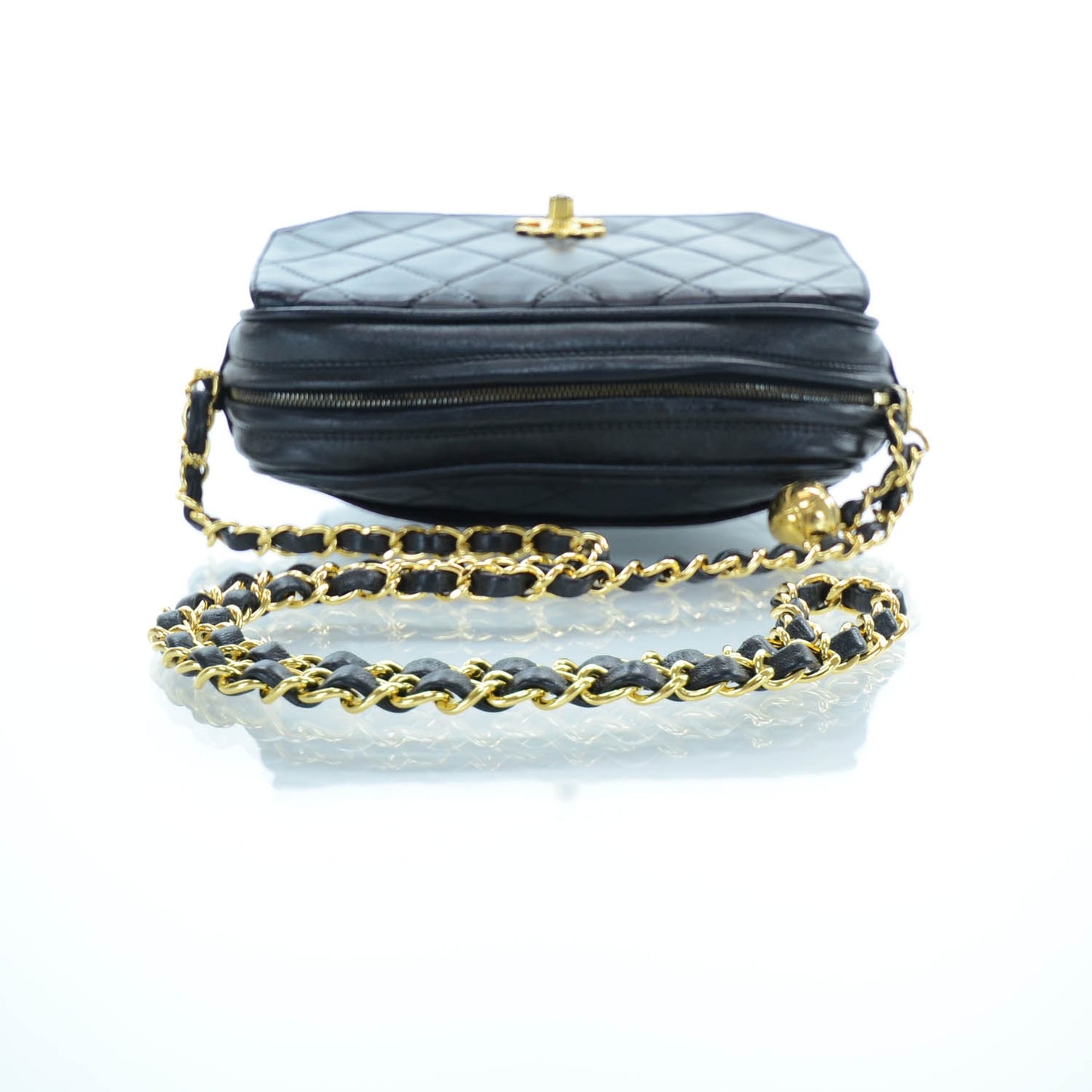 Lambskin Quilted Flap Bag Black GHW