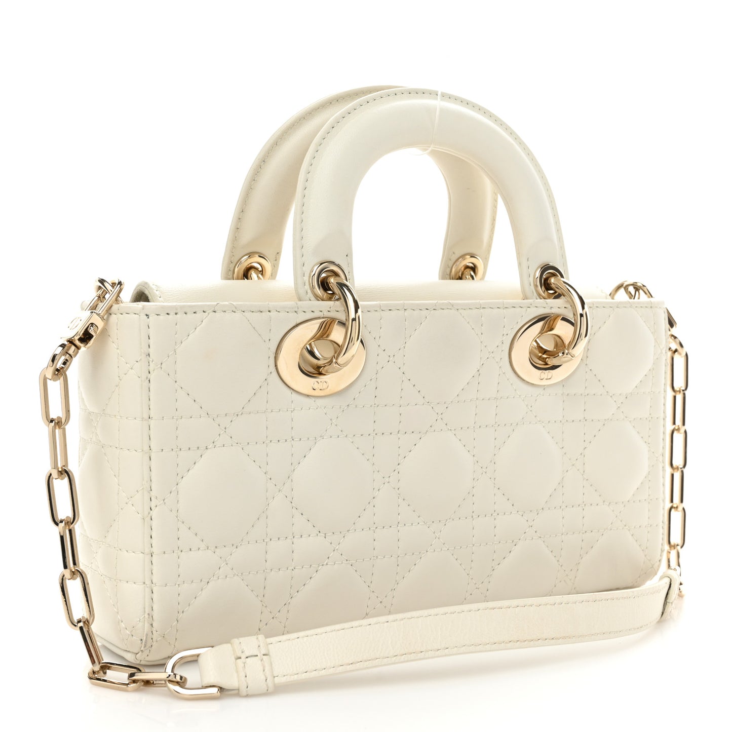Lambskin Cannage Small Lady D-Joy Latte