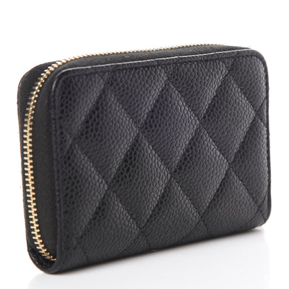 Chanel Caviar Quilted Zip Coin Purse Black 3 of 8