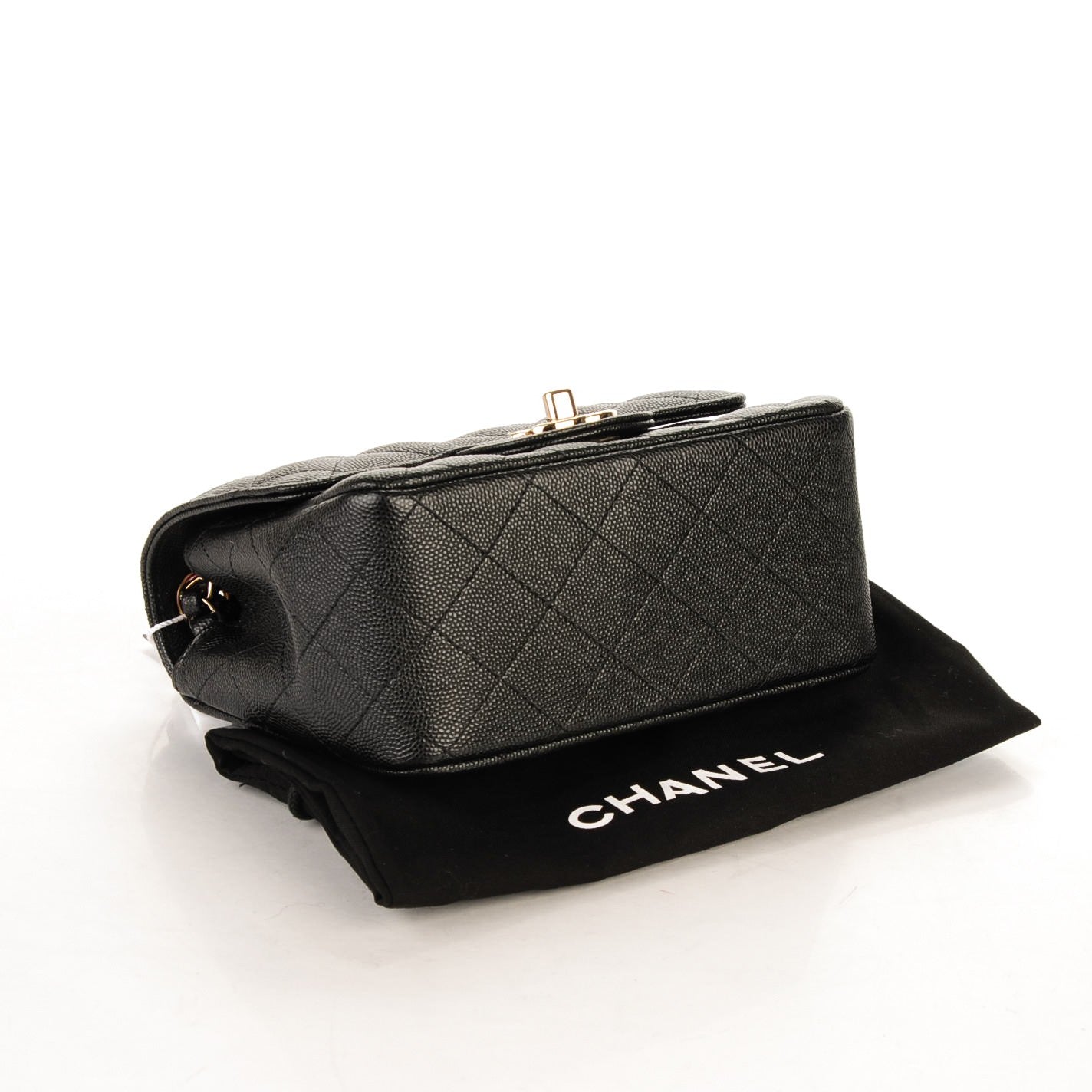 Caviar Quilted Mini Square Flap Black