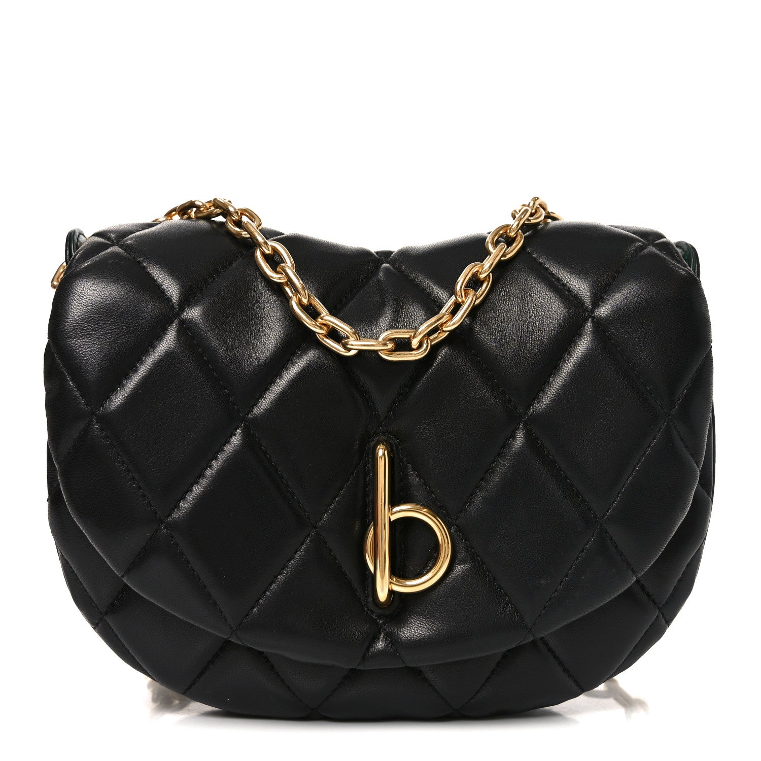 Burberry Lambskin Quilted Rocking Horse Shoulder Bag Black 1 of 9