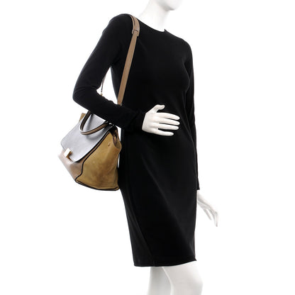 Celine Smooth Calfskin Suede Medium Tri-Color Trapeze Olive 2 of 31