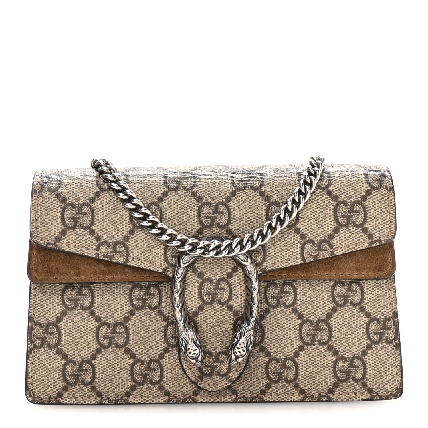 Gucci GG Supreme Monogram Super Mini Dionysus Shoulder Bag Taupe 1 of 10