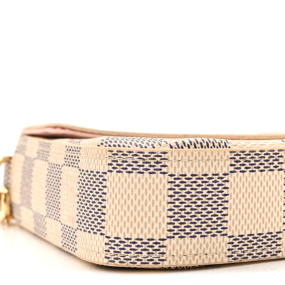 Louis Vuitton Damier Azur Pochette Felicie Chain Wallet Rose Ballerine 9 of 10