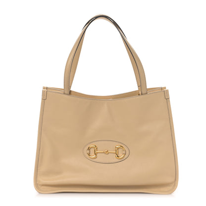 Gucci New Sakai Calfskin Lux Horsebit 1955 Tote Bag Bubble Tea 1 of 9