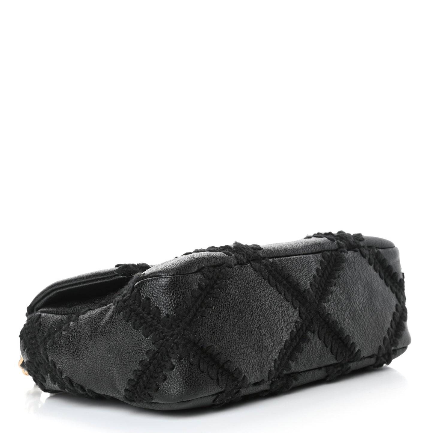 Calfskin Crochet Medium Chanel 19 Flap Black