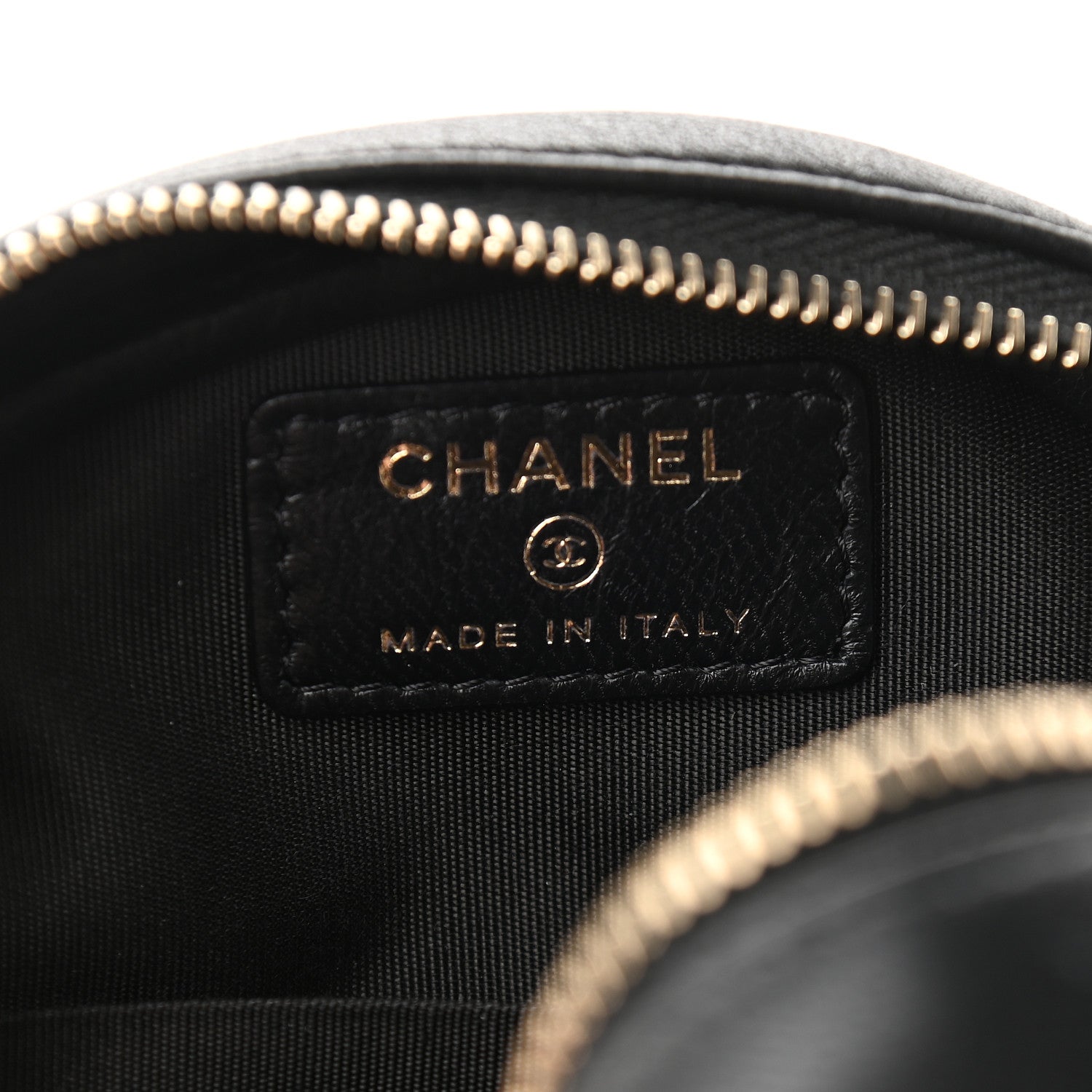 Chanel Lambskin Quilted Studded Round Clutch With Chain Black 6 of 9