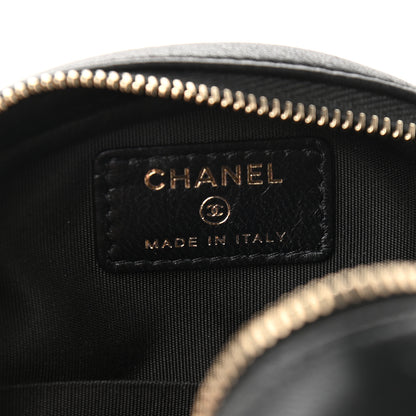 Chanel Lambskin Quilted Studded Round Clutch With Chain Black 6 of 9