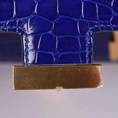 Hermes Shiny Alligator Constance 18 Bleu Electrique 13 of 18