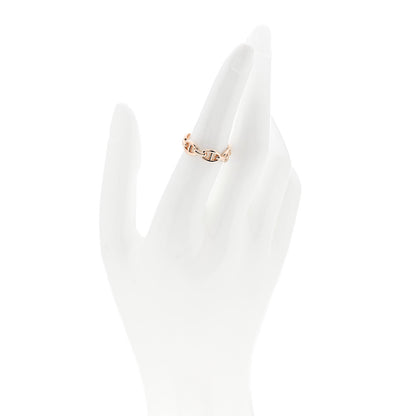 Hermes 18K Rose Gold PM Chaine d'Ancre Enchainee Ring 53 6.5 2 of 9