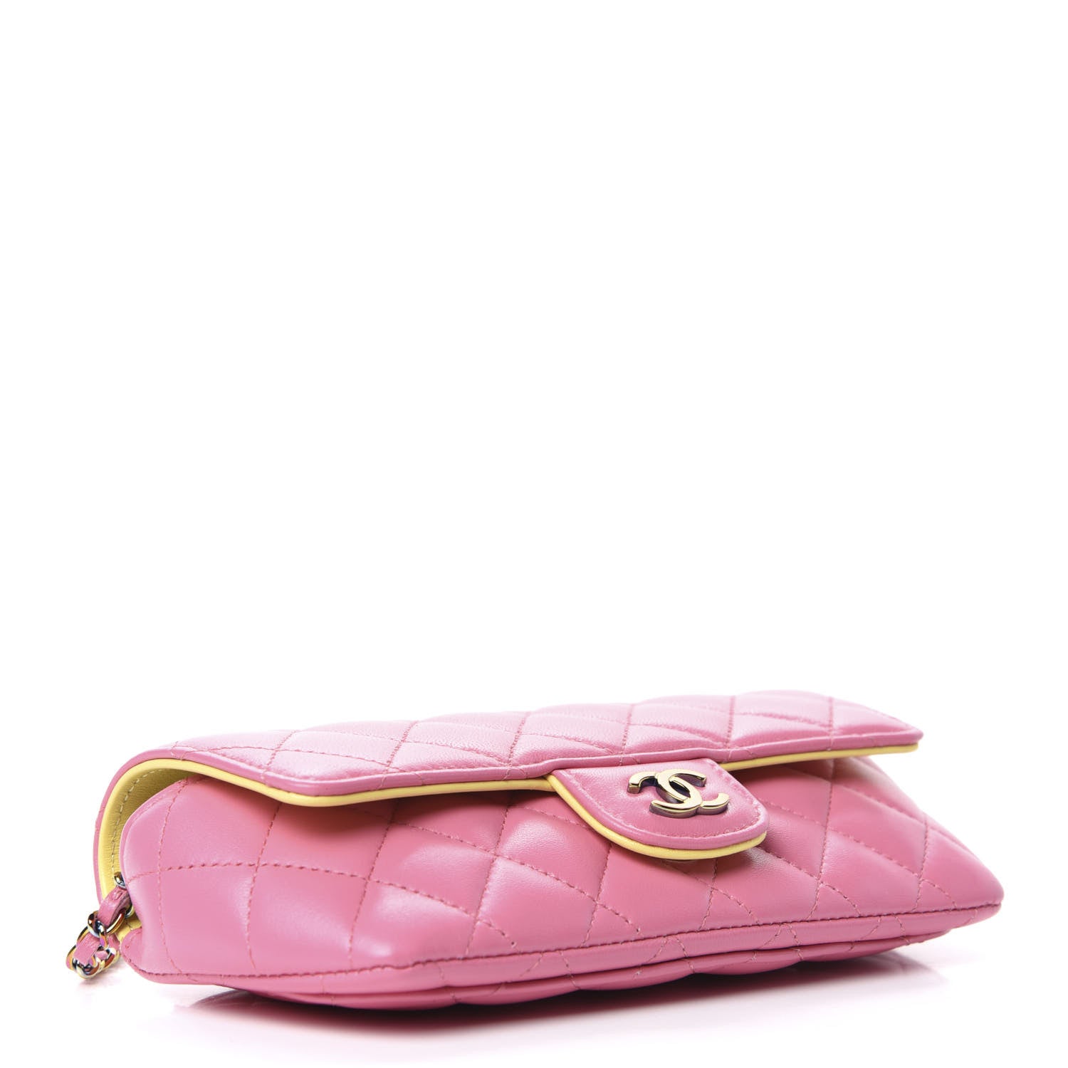 Chanel Lambskin Quilted Glasses Case With Chain Pink Yellow 4 of 9