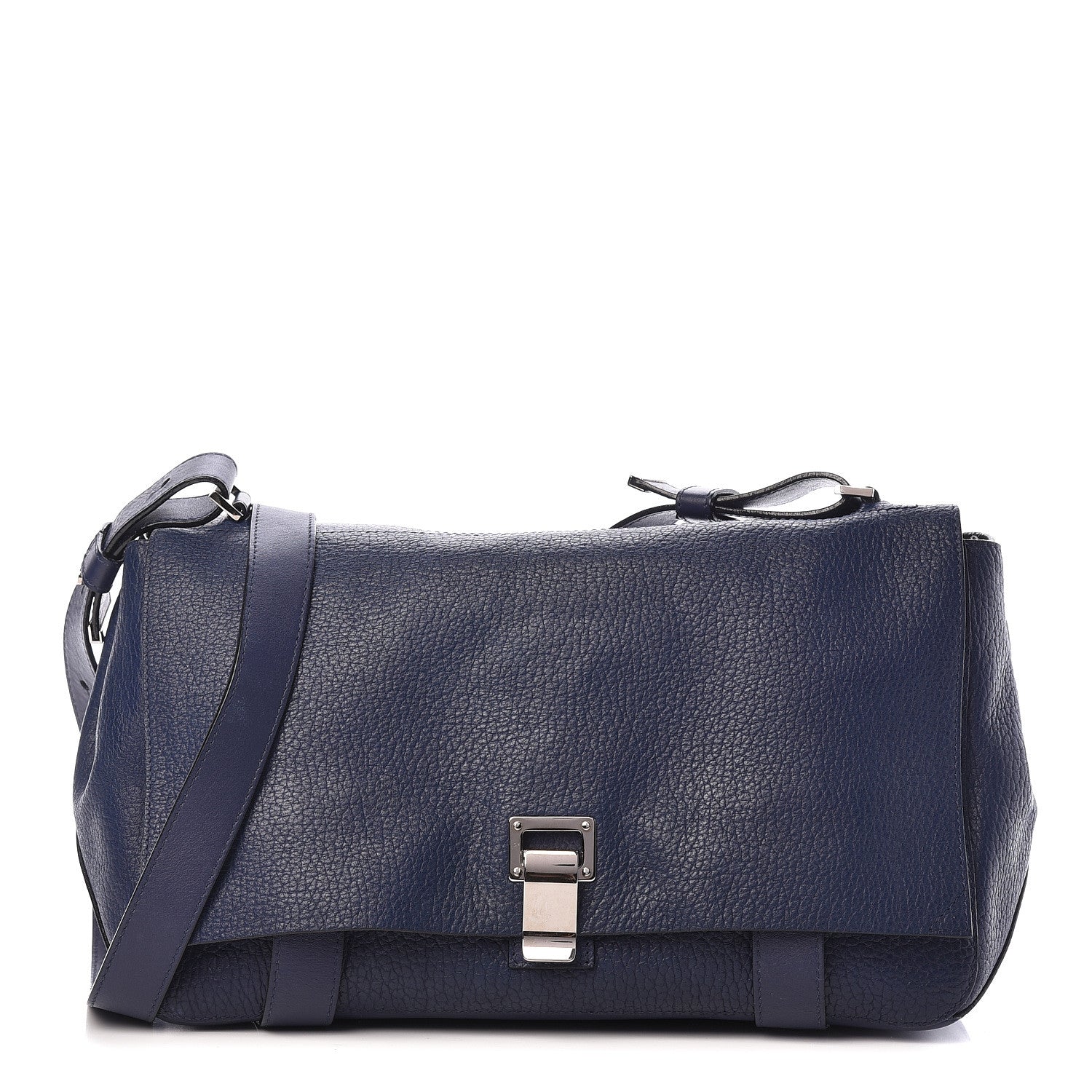 Proenza Schouler Pebbled Calfskin Double Sided PS Courier Bag Indigo 1 of 17