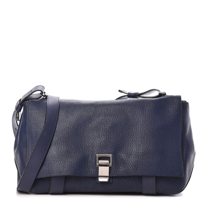 Proenza Schouler Pebbled Calfskin Double Sided PS Courier Bag Indigo 1 of 17