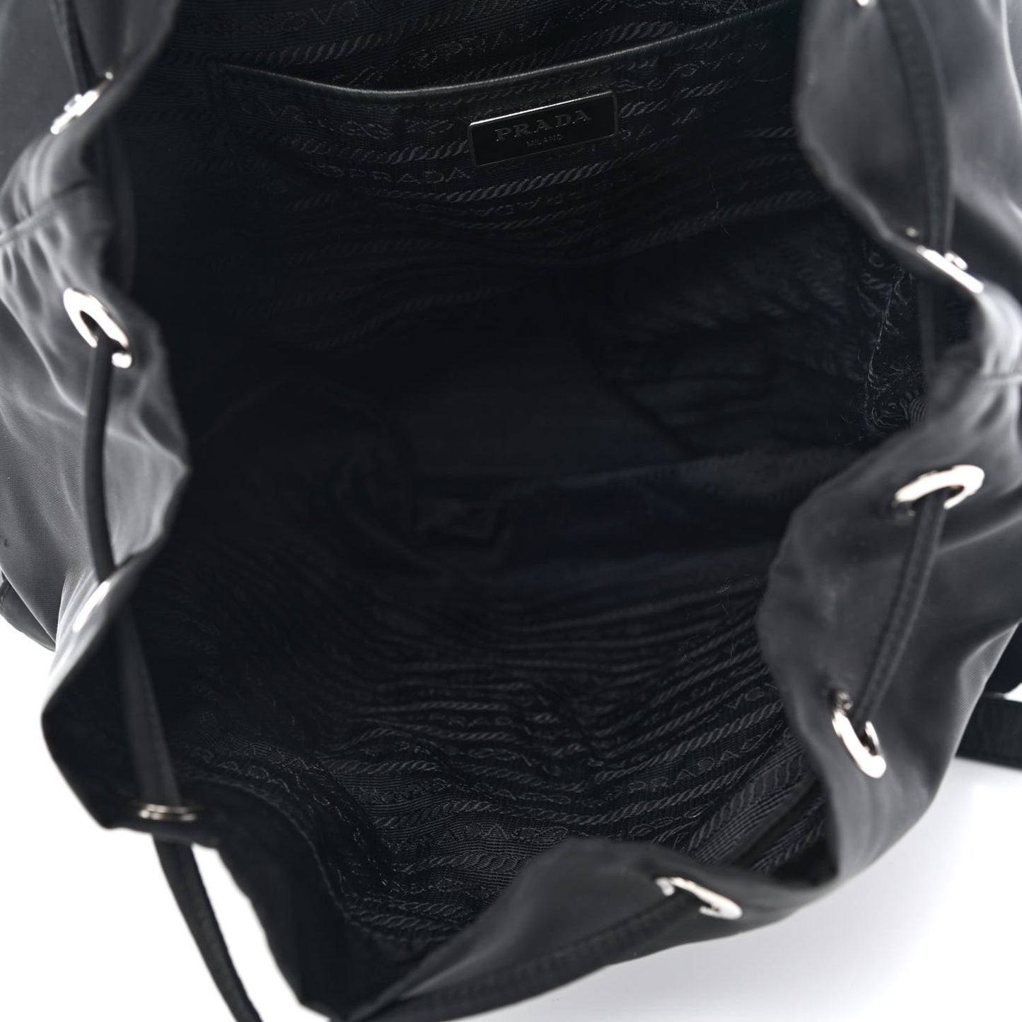 Tessuto Nylon Saffiano Medium Backpack Black