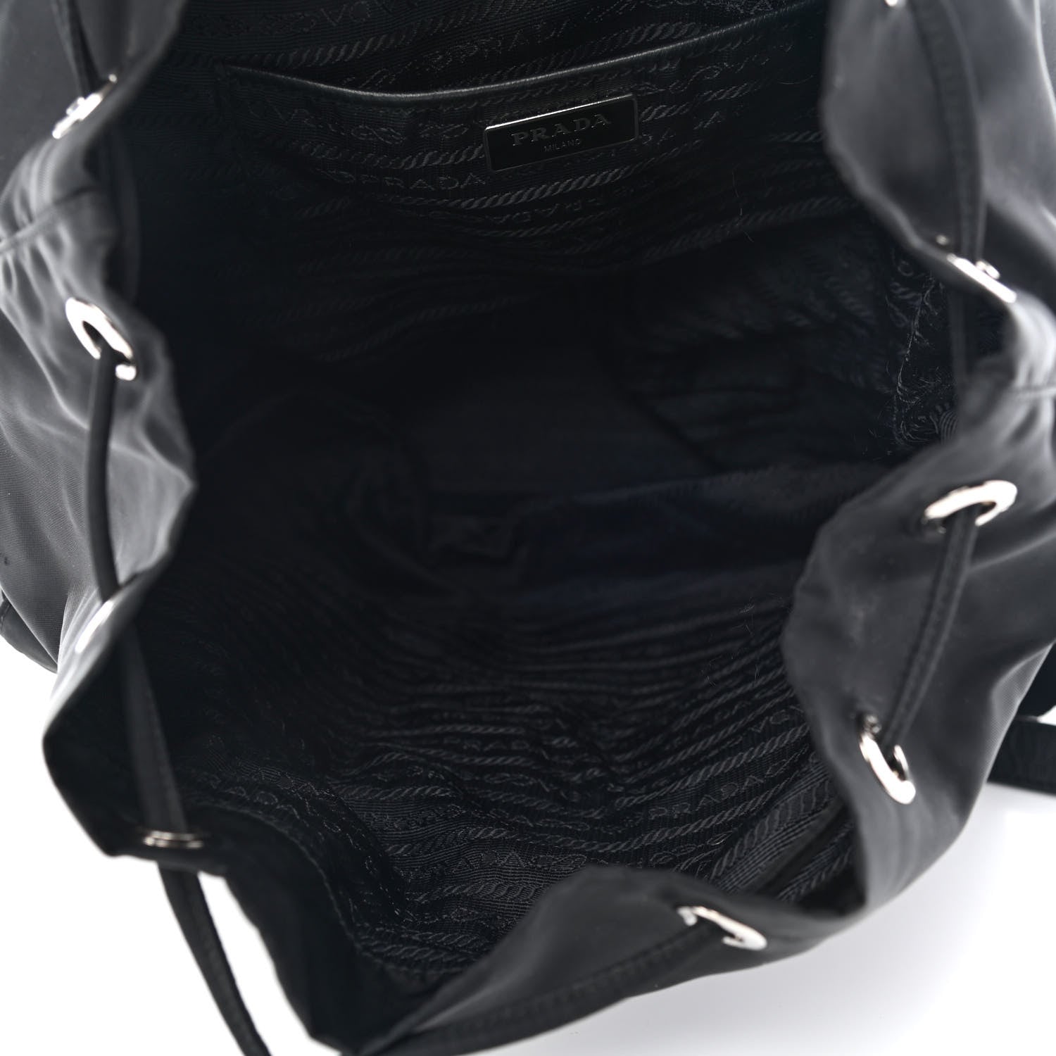Prada Tessuto Nylon Saffiano Medium Backpack Black 4 of 8