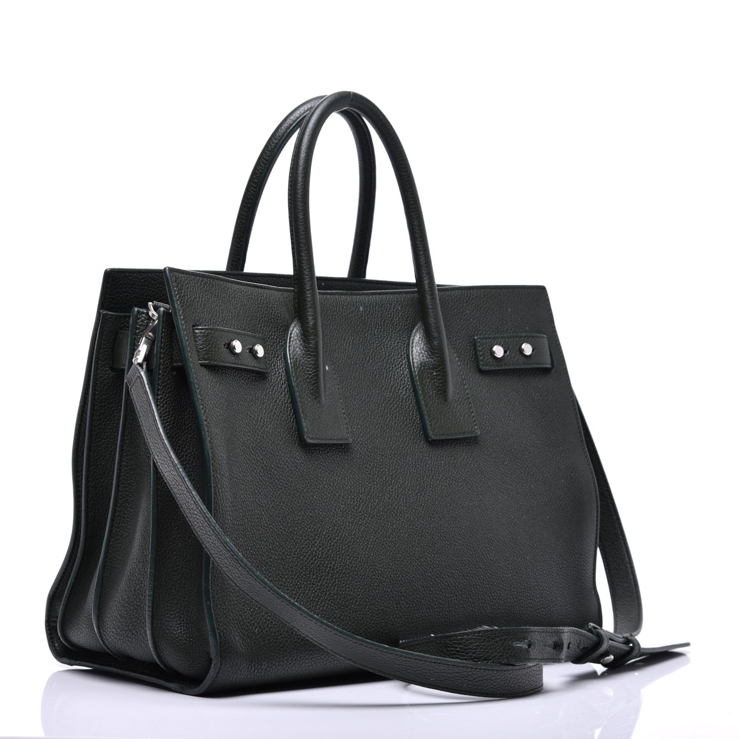 Grained Calfskin Small Supple Sac De Jour Dark Vert