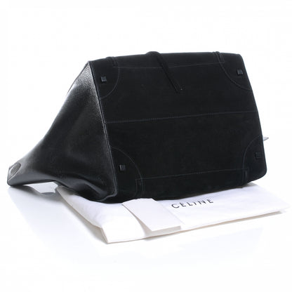 Celine Suede Patent Leather Large Phantom Luggage Black 4 of 8