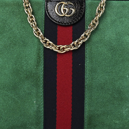 Gucci Suede Patent Web Medium Ophidia Chain Shoulder Bag New Shamarock Black 9 of 15
