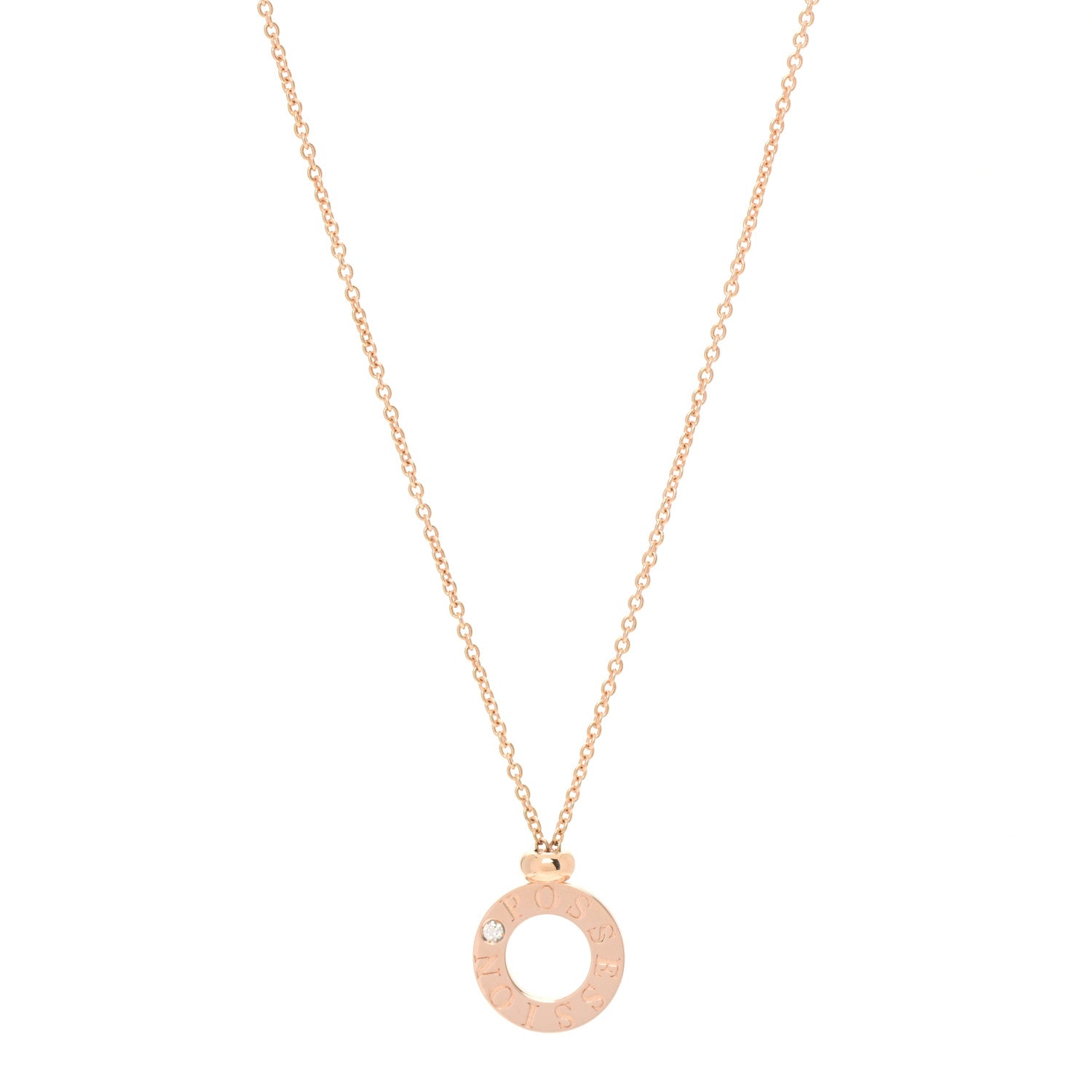 Piaget 18K Rose Gold Diamond Possession Circle Pendant Necklace 1 of 6