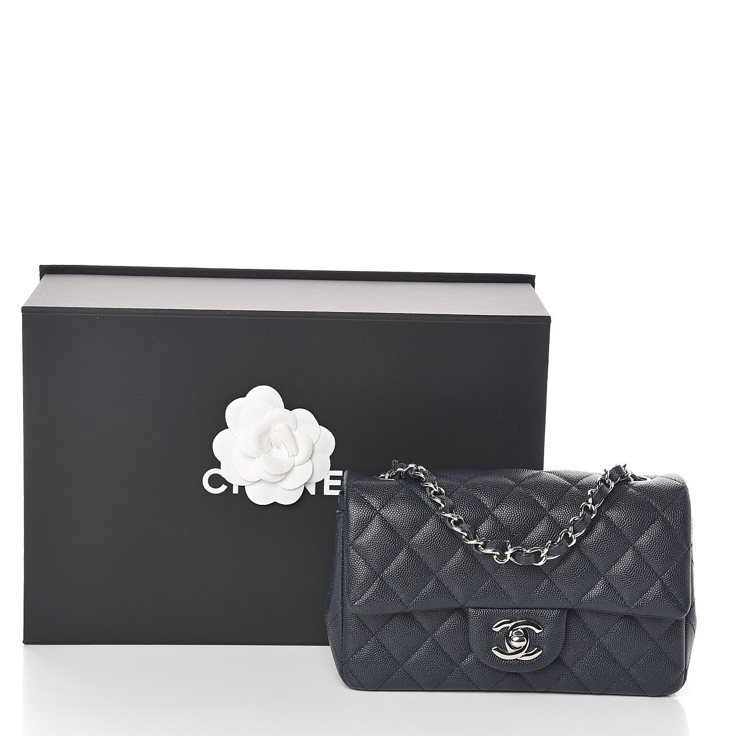 Chanel Caviar Quilted Mini Rectangular Flap Navy 11 of 11