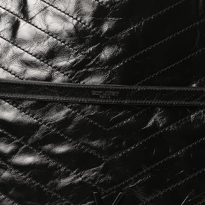 Saint Laurent Crinkled Calfskin Matelasse Monogram Medium Niki Shopper Tote Black 8 of 14