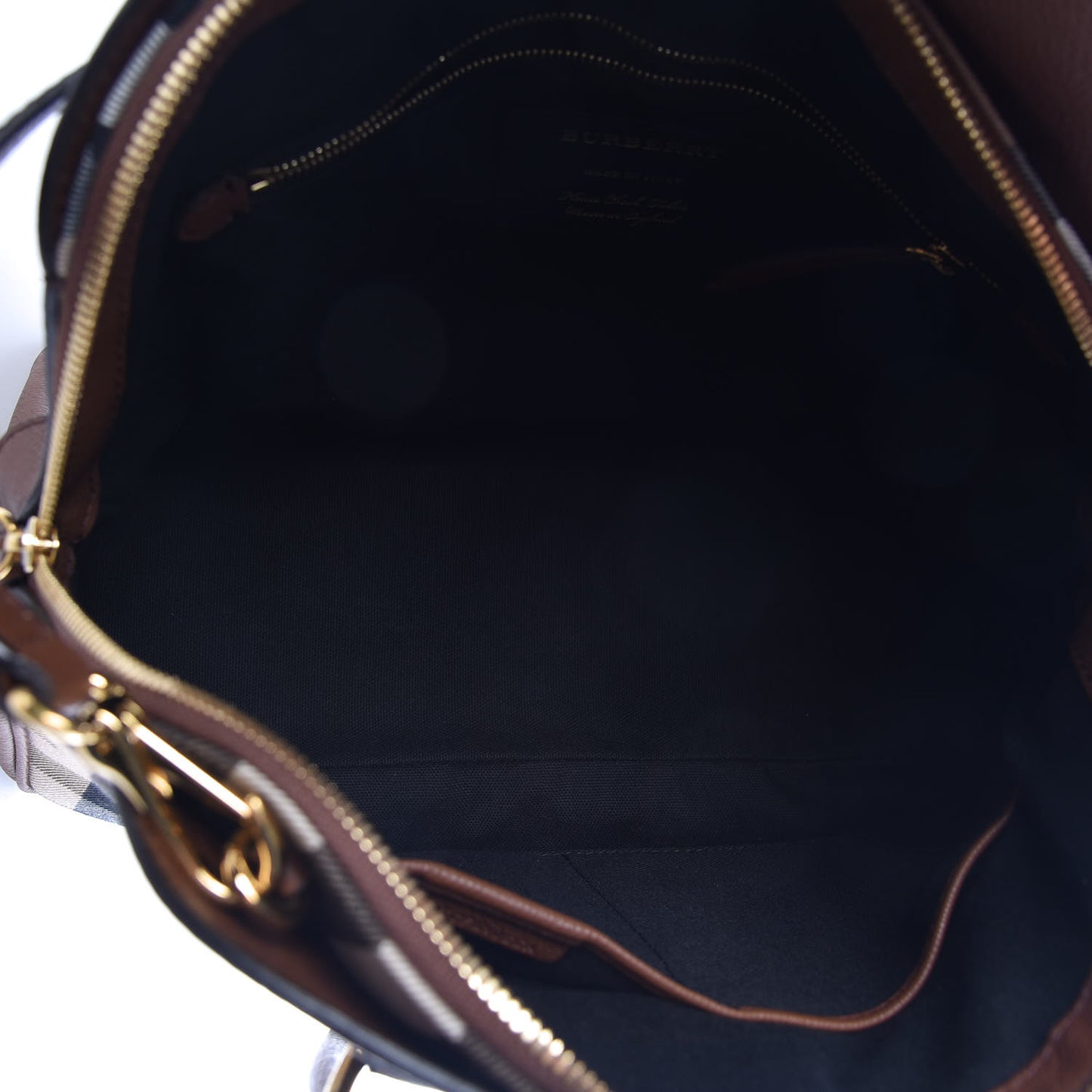 Derby Calfskin House Check Medium Milverton Satchel Tan