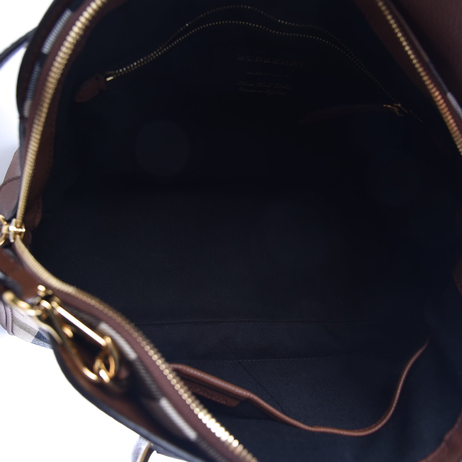 Burberry Derby Calfskin House Check Medium Milverton Satchel Tan 5 of 9