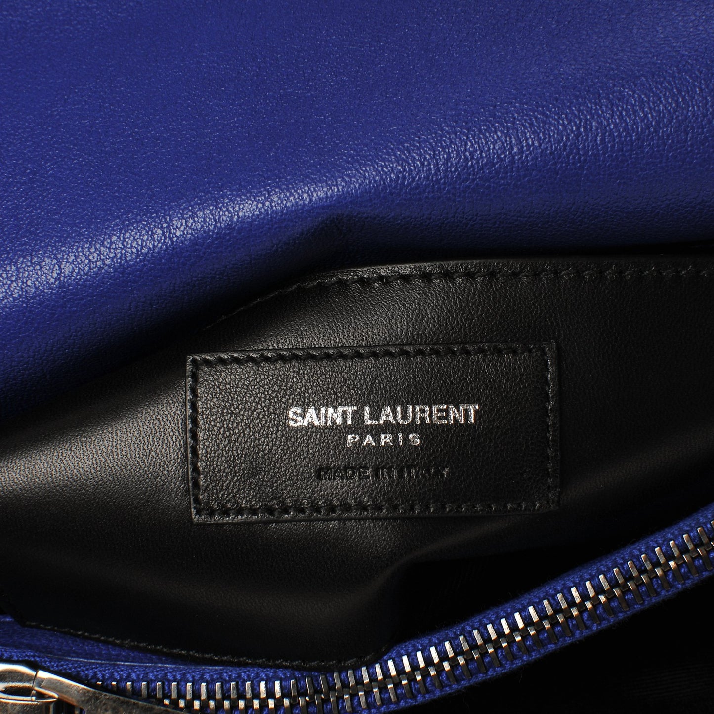 Sheepskin Matelasse Chevron Monogram Medium College Bag Royal Blue