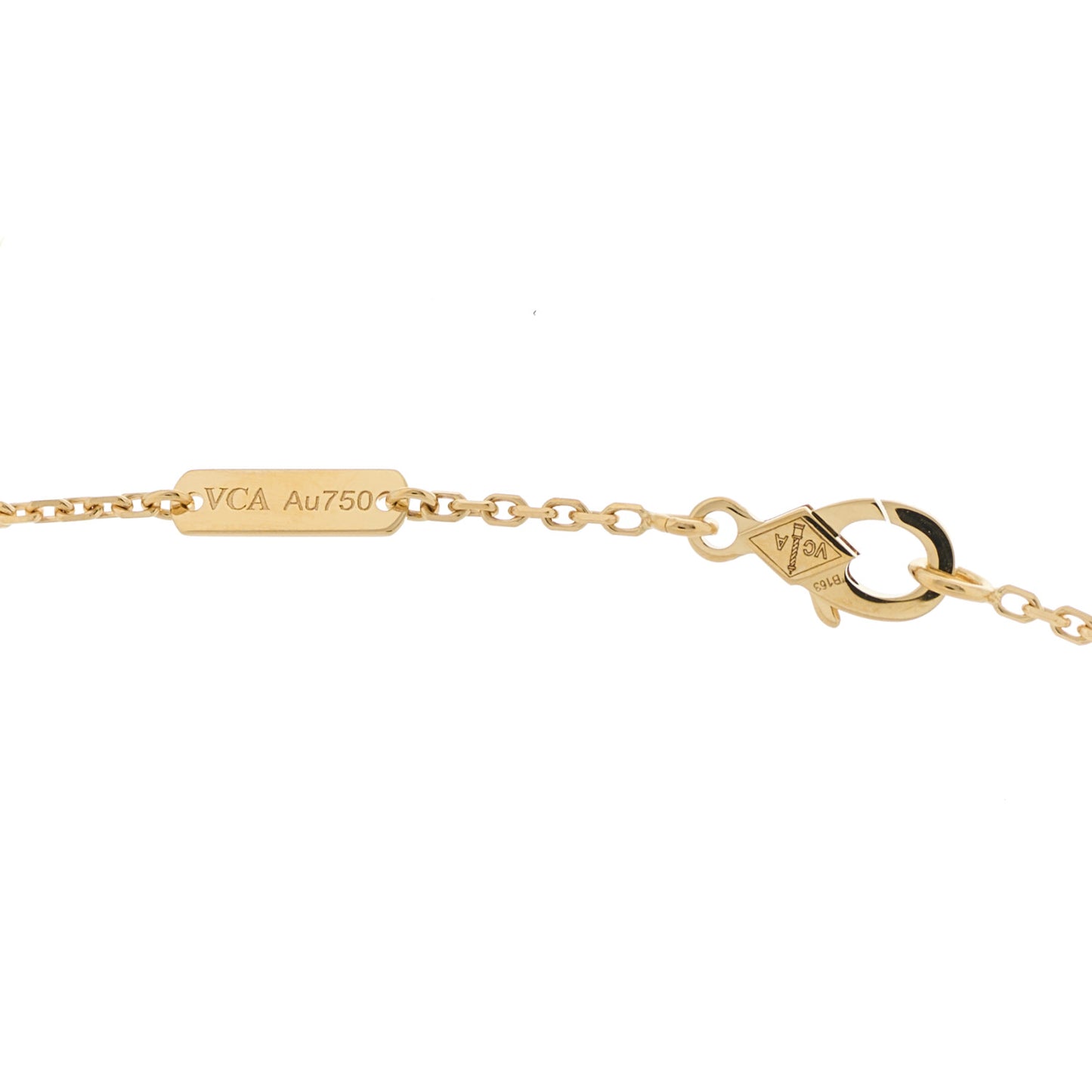 18K Yellow Gold Black Onyx Vintage Alhambra Pendant Necklace