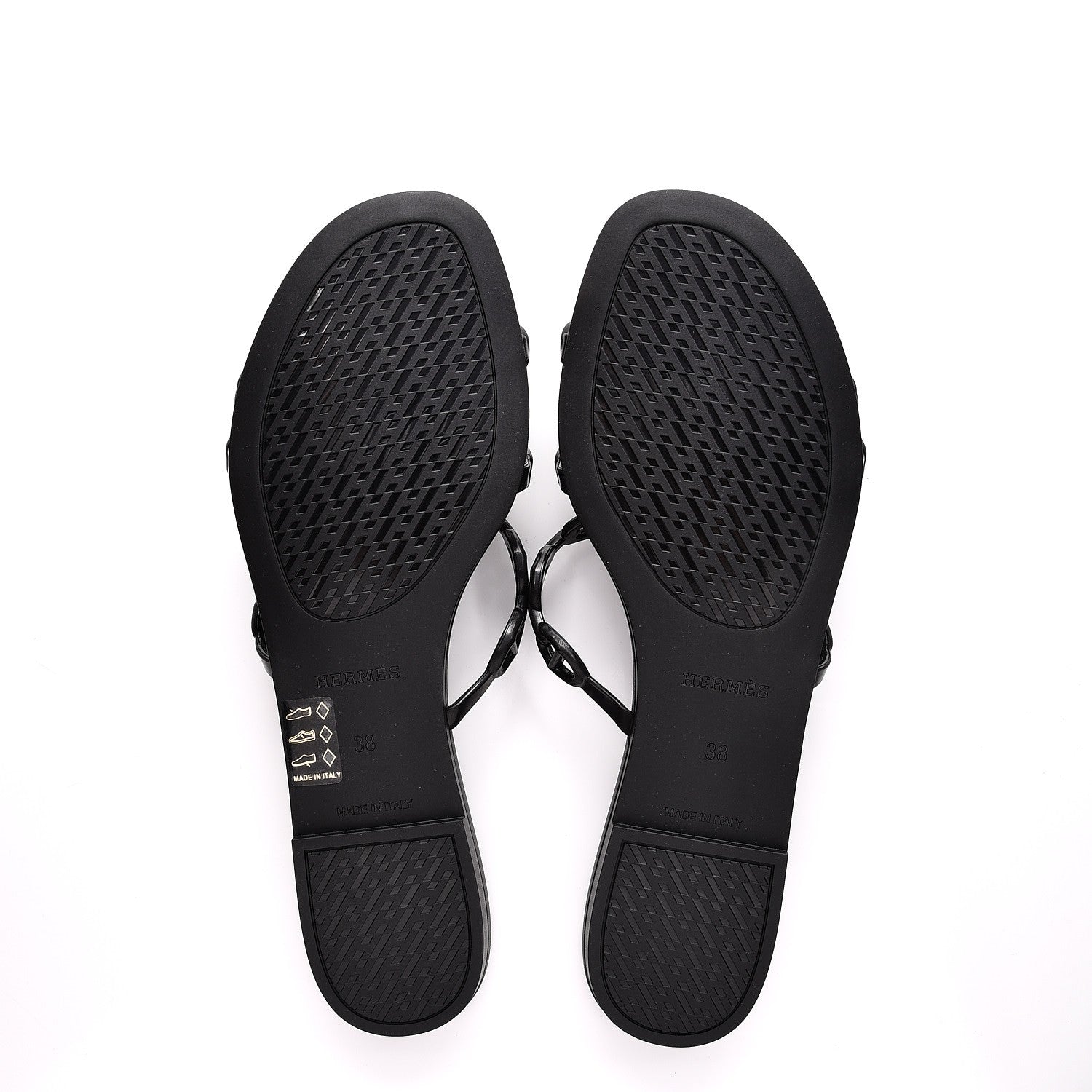 Hermes Rubber Chaine d'Ancre Rivage Sandals 38 Black 5 of 8