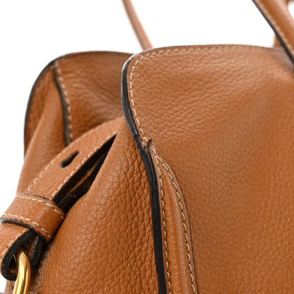 Alexander McQueen Pebbled Calfskin Small Skull Padlock Zip Around Tote Cognac 17 of 17