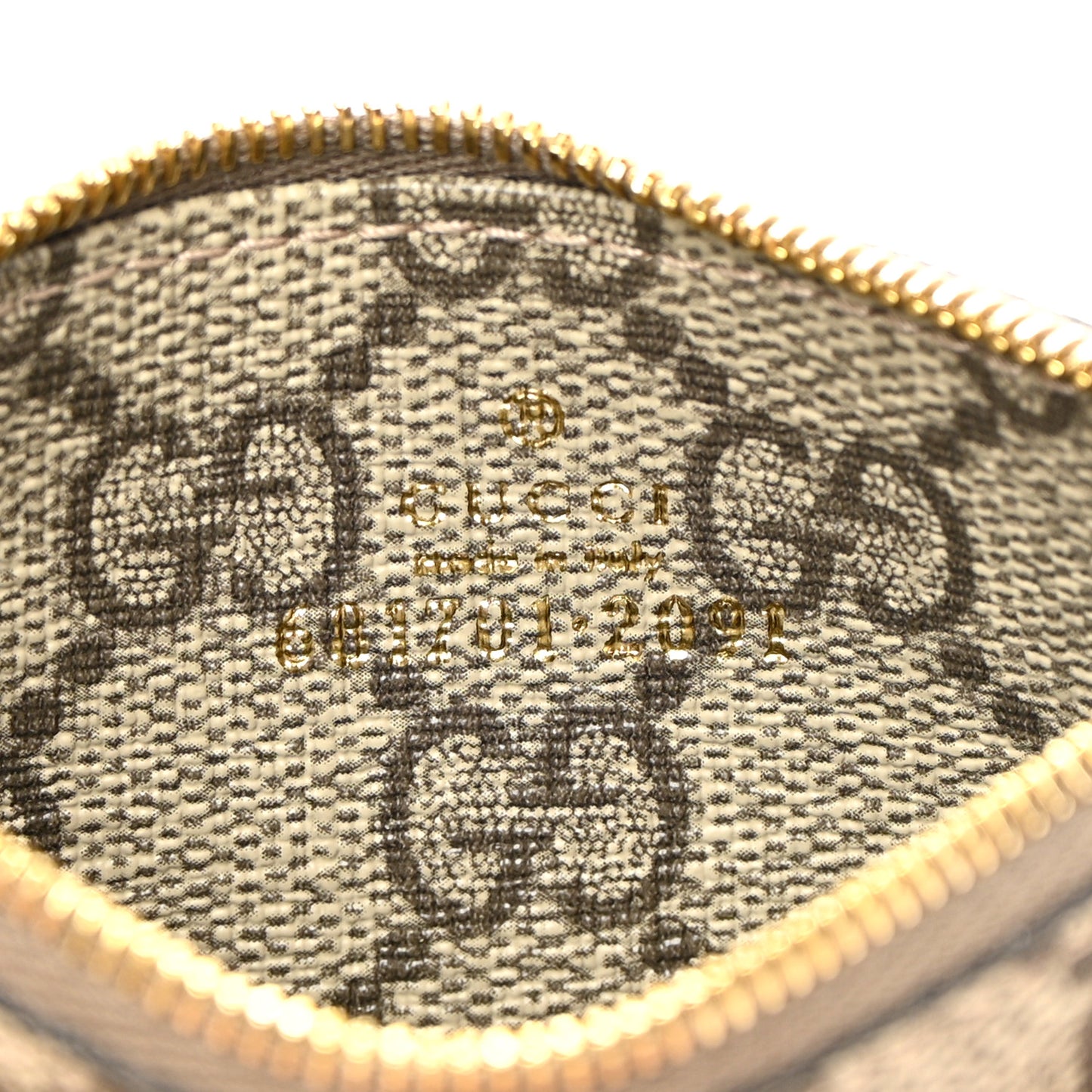 X BALENCIAGA GG Supreme Monogram Zip Card Case Beige Ebony