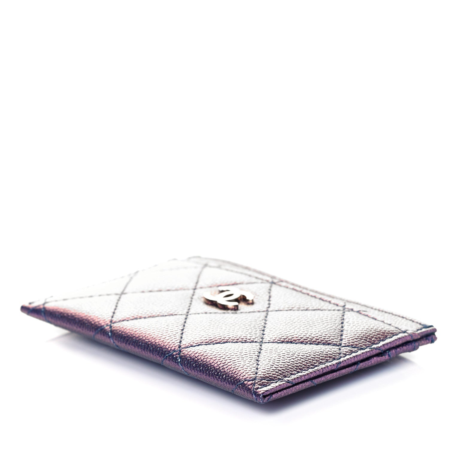 Chanel Iridescent Caviar Quilted Card Holder Dark Blue 8 of 9