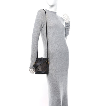 Fendi Mesh Vitello Grace F is Fendi FF 1974 Mini Mon Tresor Bucket Bag Marrone Black Ebano 2 of 9