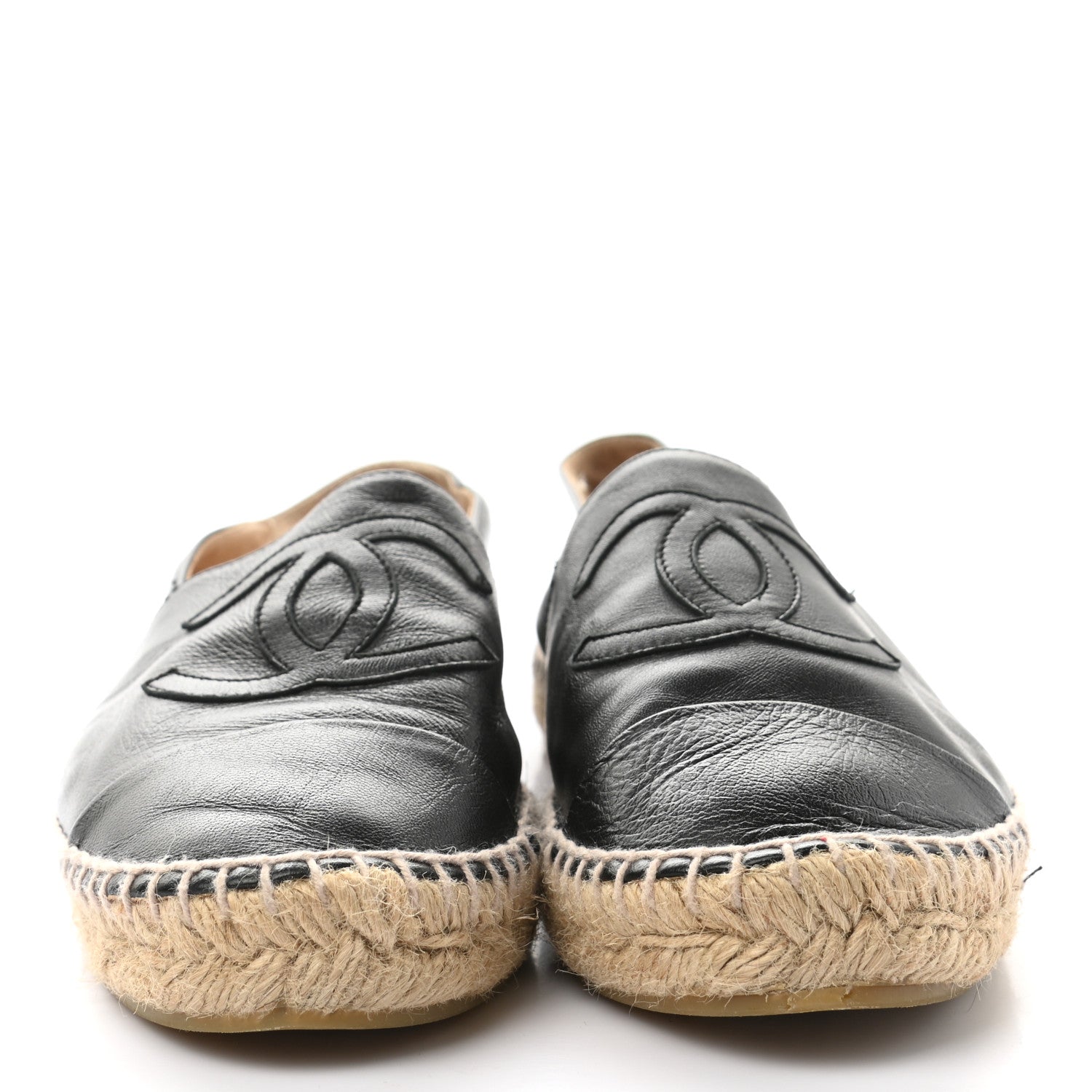 Chanel Lambskin CC Espadrilles 39 Black 2 of 9