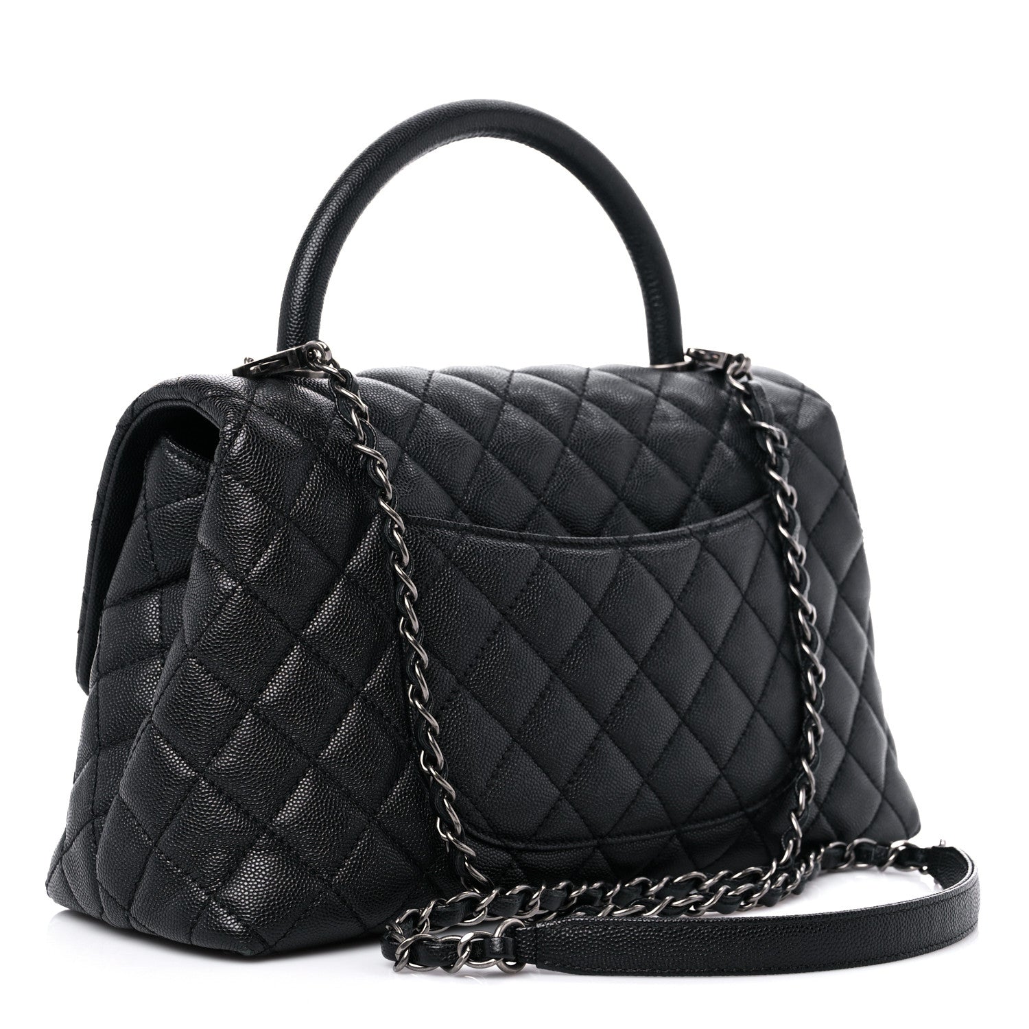 Chanel Caviar Quilted Small Coco Handle Flap Black 3 of 13