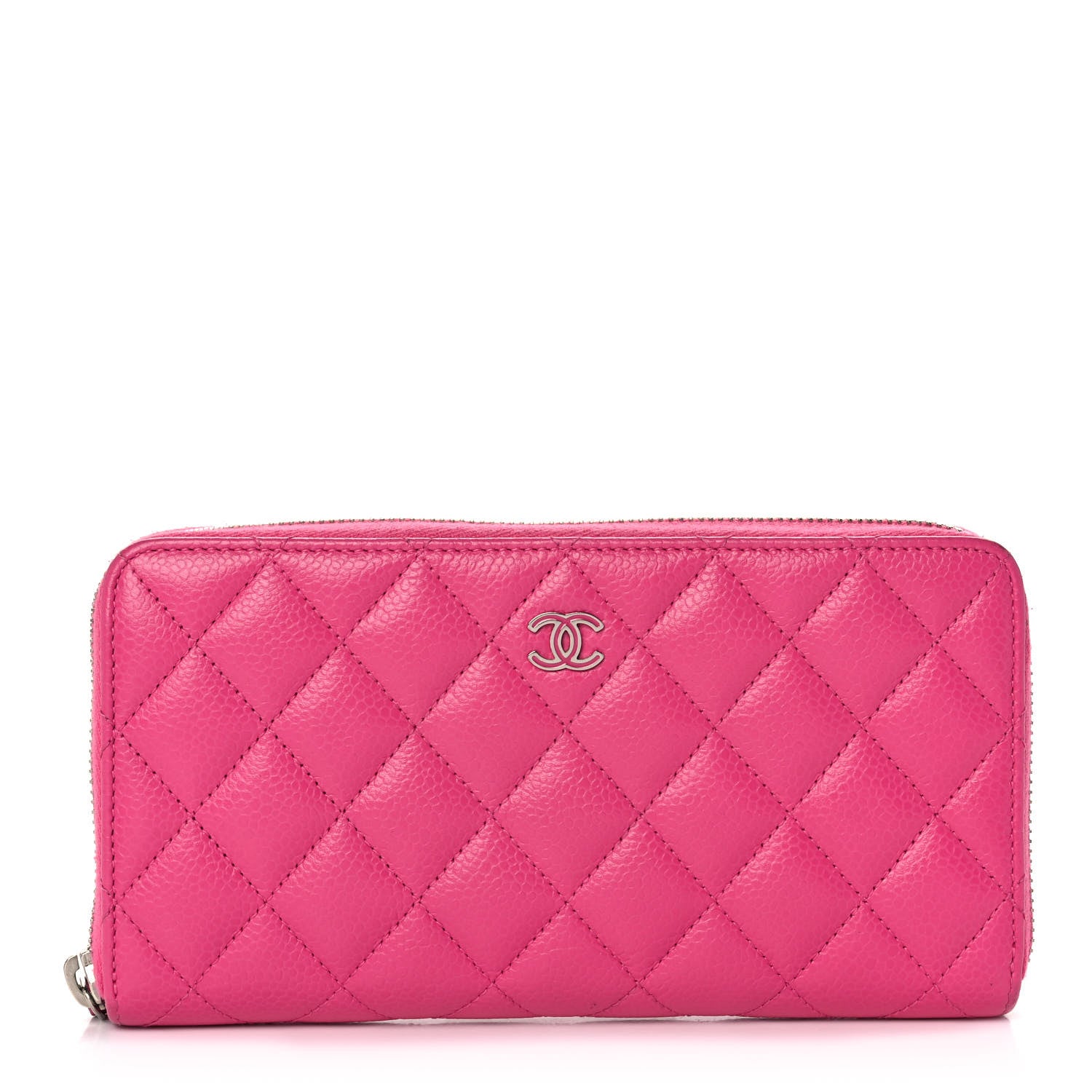 Chanel Caviar Quilted Large Gusset Zip Around Wallet Pink 1 of 13