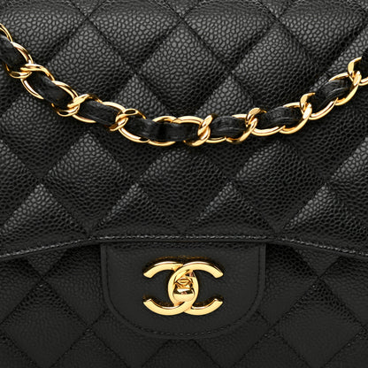 Chanel Caviar Quilted Jumbo Double Flap Black 8 of 10