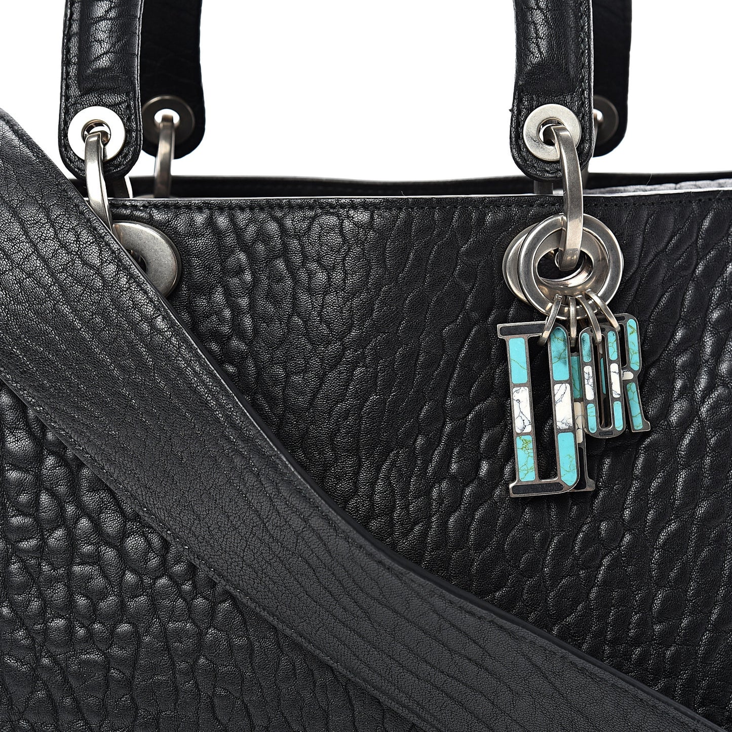 Canyon Grained Lambskin Large Lady Dior Black