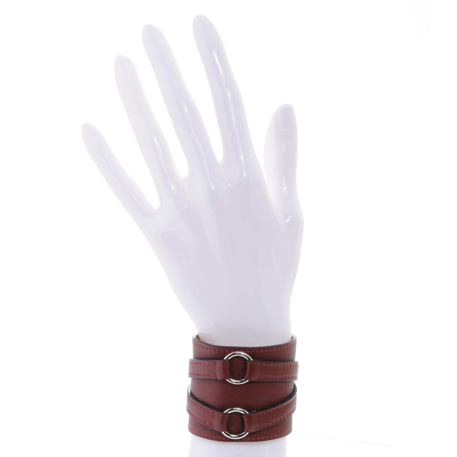 Hermes Swift Leather Alma Cuff Rouge H 2 of 8