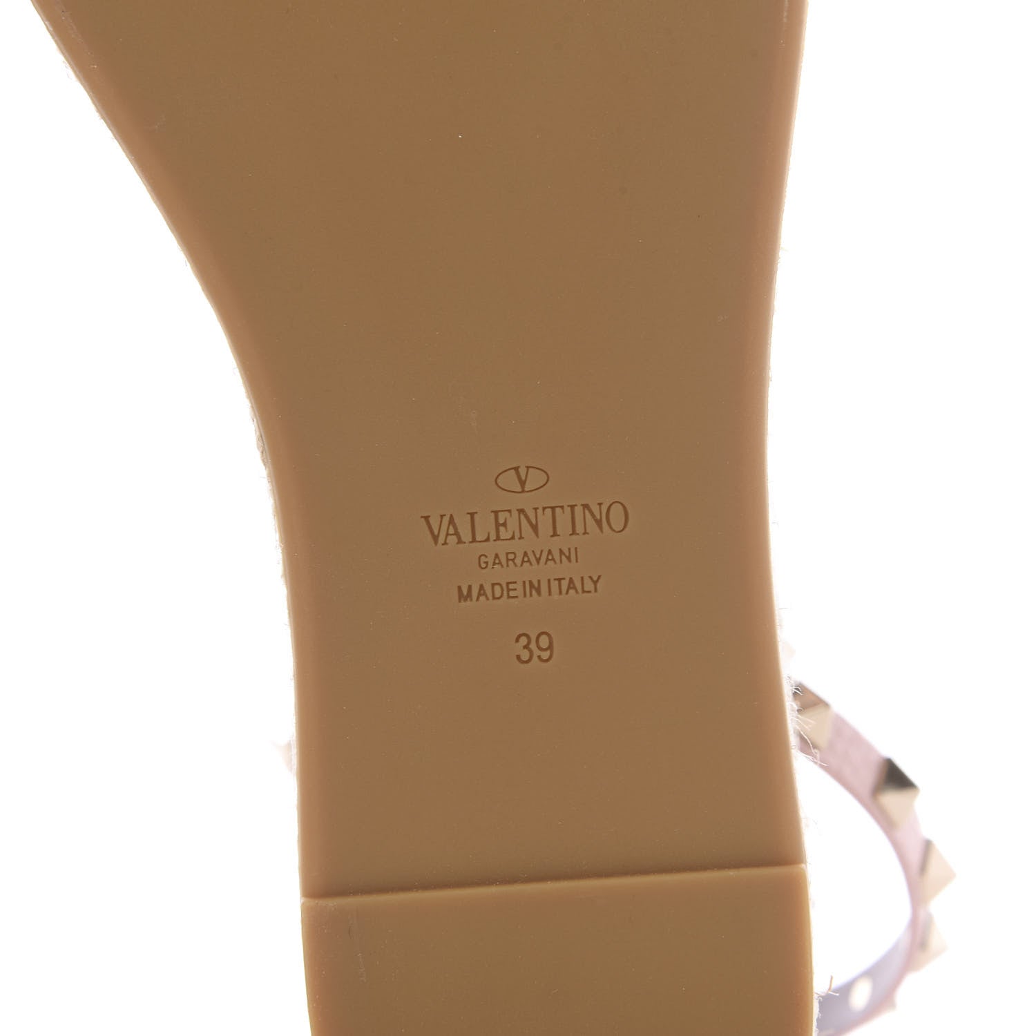 Valentino Garavani Grained Calfskin Rockstud Ankle Wrap Espadrille Flatform Sandals 39 Rose Quartz 9 of 10