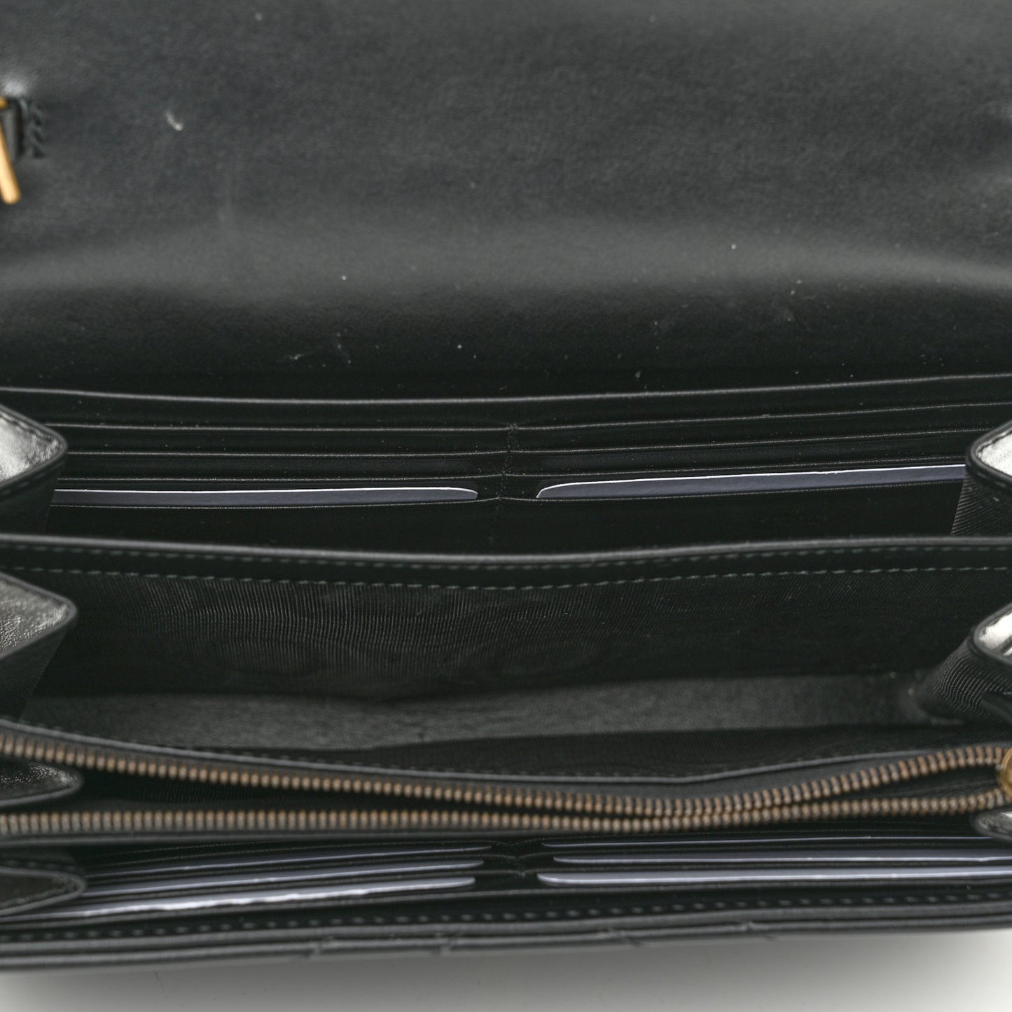 Calfskin Matelasse GG Marmont Chain Wallet Black