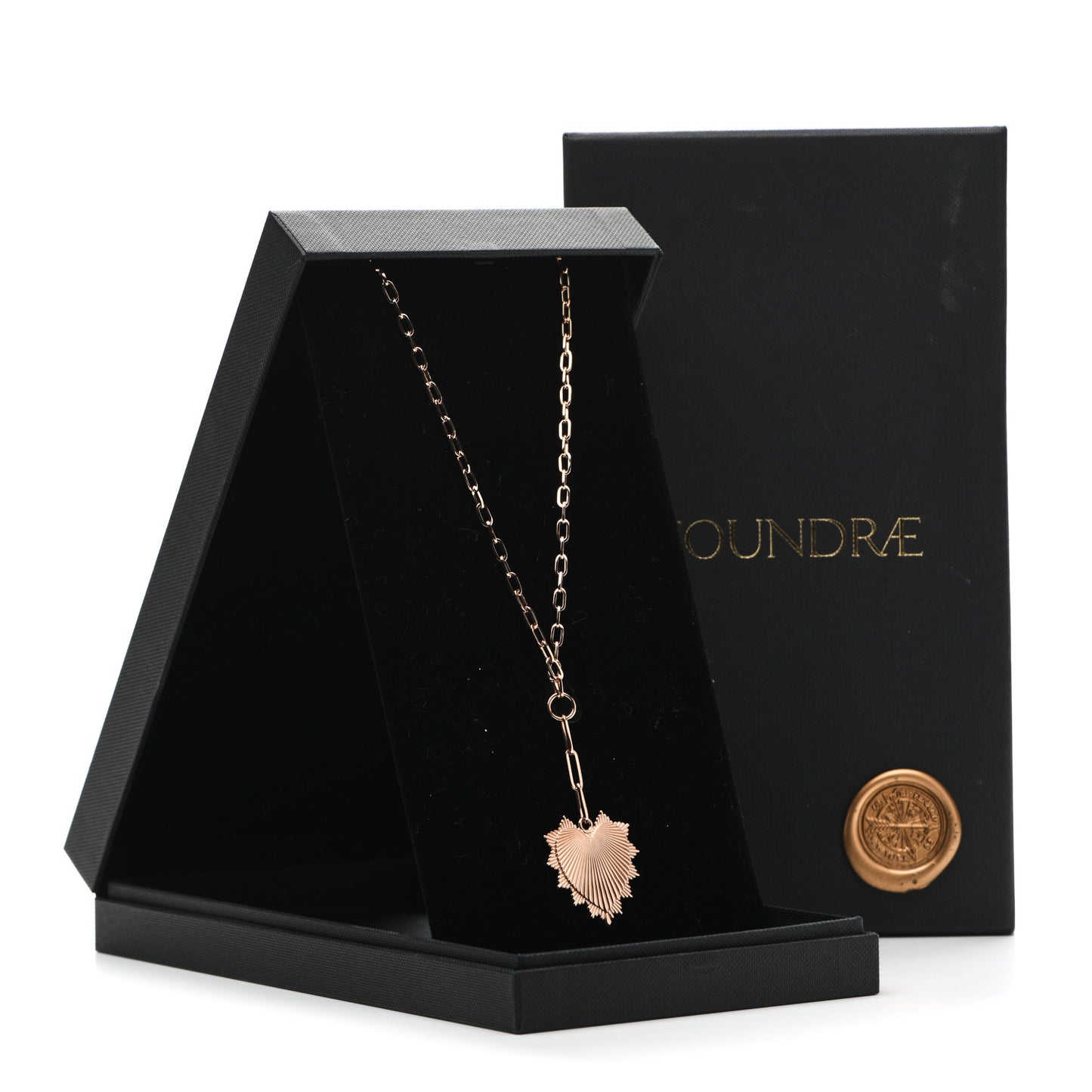 18K Rose Gold Oversized Love Token Extended Clip Extension Chain Necklace
