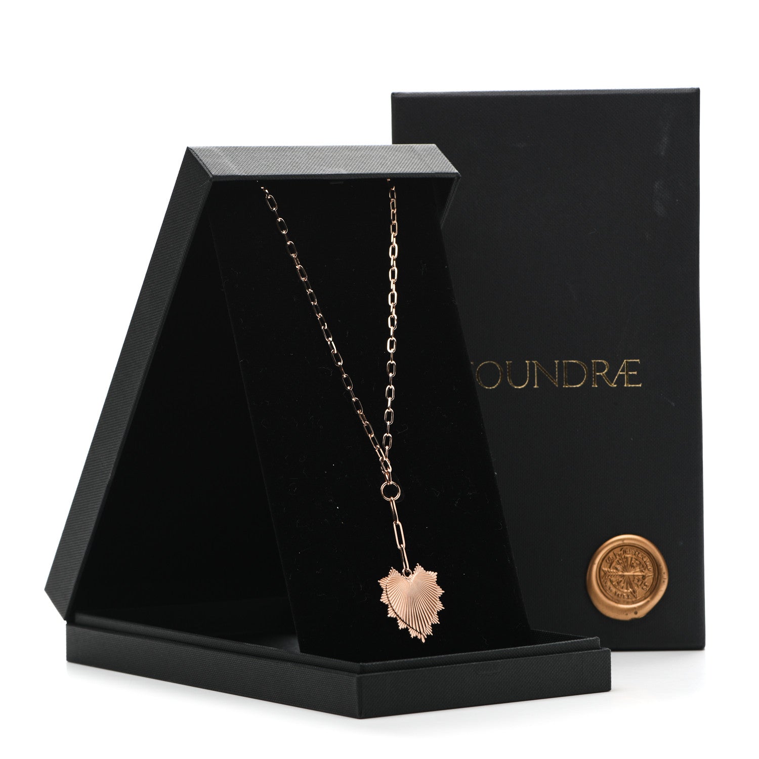 Foundrae 18K Rose Gold Oversized Love Token Extended Clip Extension Chain Necklace 5 of 5
