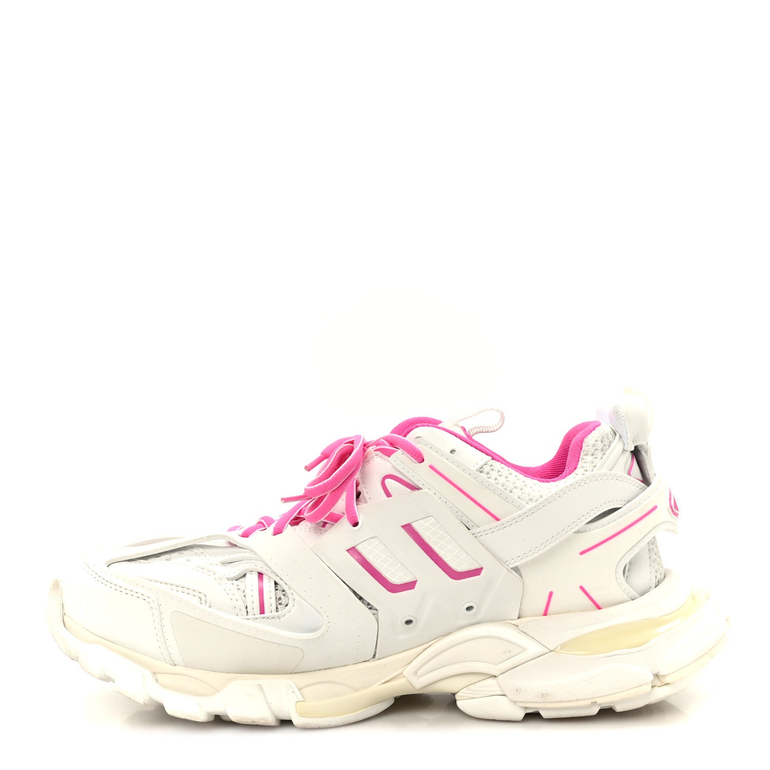 Balenciaga Mesh Rubber Bi-Color Womens Track Sneakers 41 White Fluo Pink 1 of 9